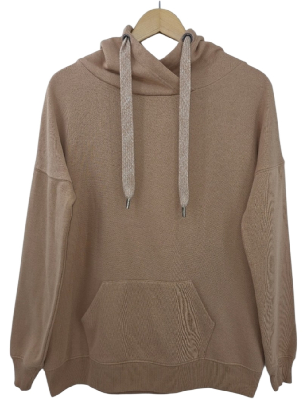 Versona Thick Brown Pullover Hoodie Women's Size Small Big Drawstring Cords